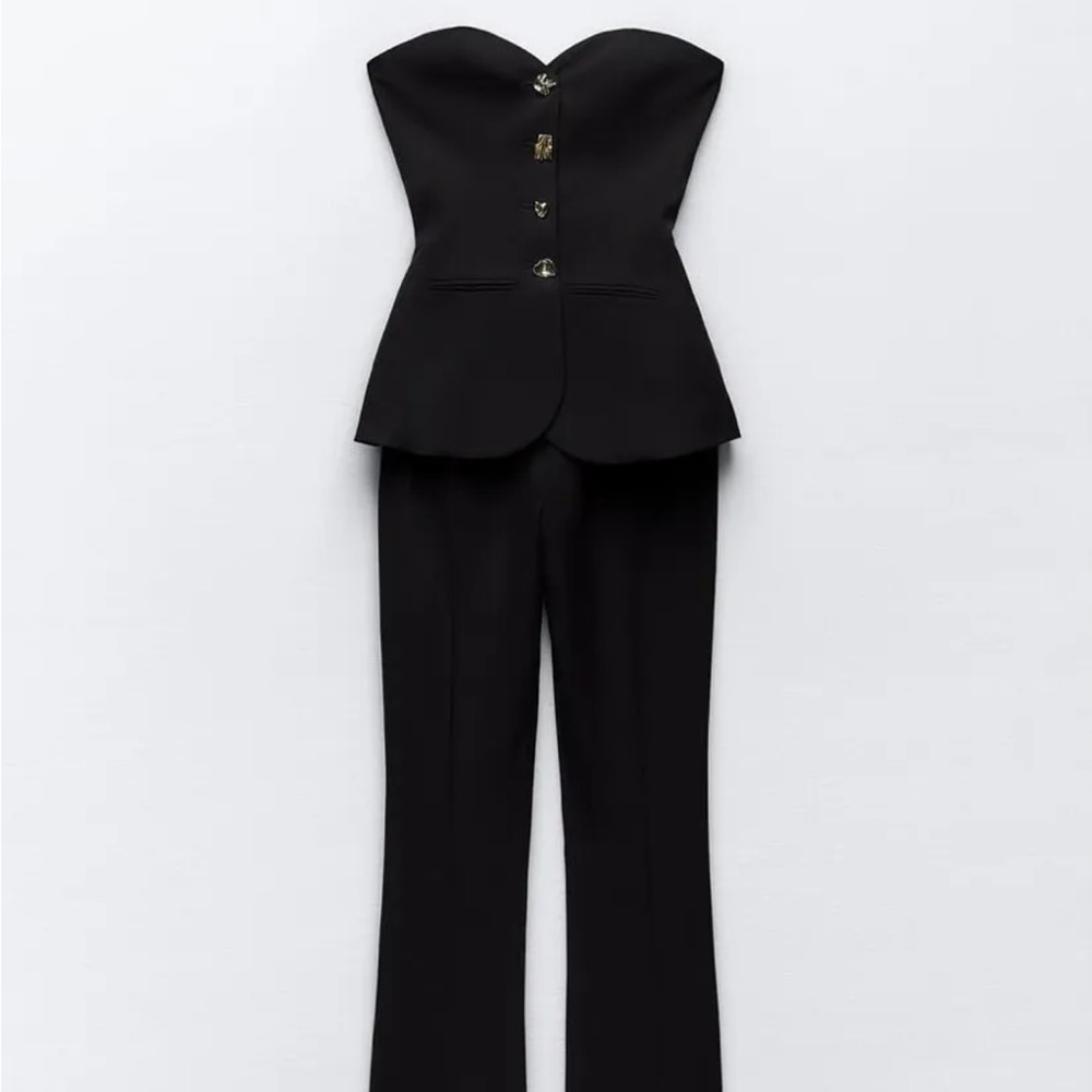 Zara Black Strapless Jumpsuit - Picture 5 of 5